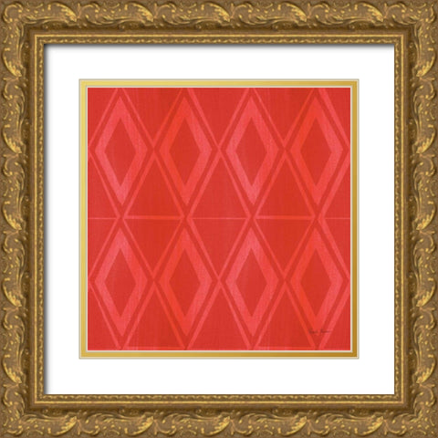 Tutti Frutti Pattern VIE Gold Ornate Wood Framed Art Print with Double Matting by Zaman, Farida