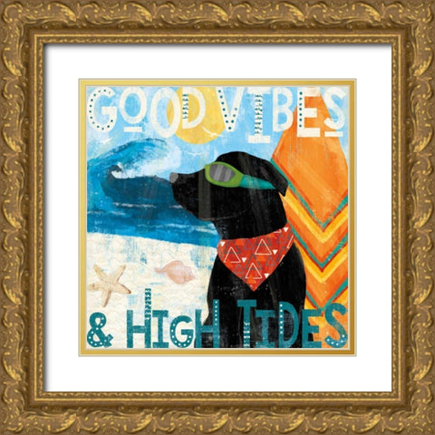 Good Vibes IV Gold Ornate Wood Framed Art Print with Double Matting by Charron, Veronique