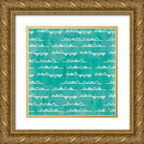 Good Vibes Pattern IIIA Gold Ornate Wood Framed Art Print with Double Matting by Charron, Veronique