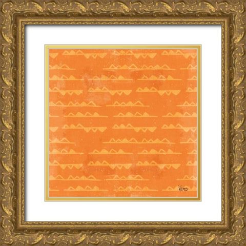 Good Vibes Pattern IIID Gold Ornate Wood Framed Art Print with Double Matting by Charron, Veronique