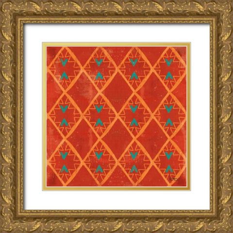 Good Vibes Pattern IV Gold Ornate Wood Framed Art Print with Double Matting by Charron, Veronique