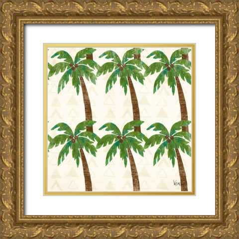 Good Vibes Pattern VA Gold Ornate Wood Framed Art Print with Double Matting by Charron, Veronique