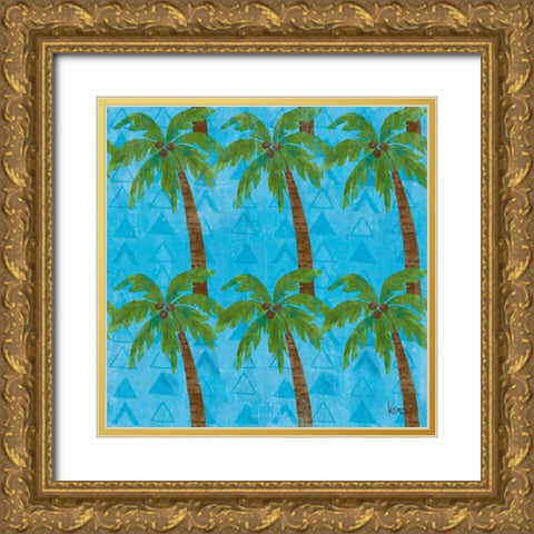 Good Vibes Pattern VB Gold Ornate Wood Framed Art Print with Double Matting by Charron, Veronique