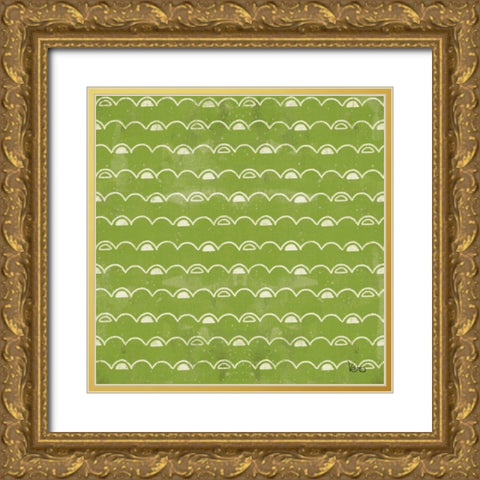 Good Vibes Pattern VIC Gold Ornate Wood Framed Art Print with Double Matting by Charron, Veronique