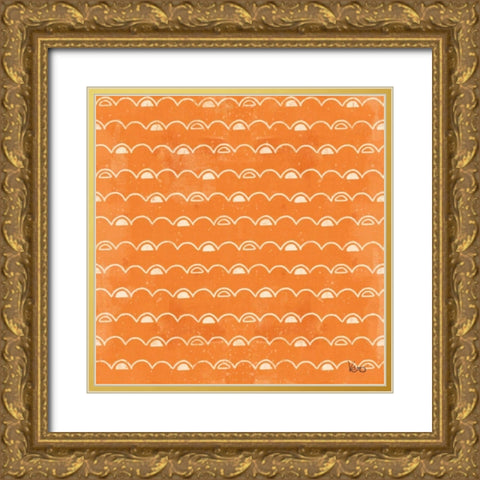 Good Vibes Pattern VID Gold Ornate Wood Framed Art Print with Double Matting by Charron, Veronique