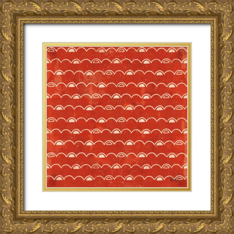 Good Vibes Pattern VIE Gold Ornate Wood Framed Art Print with Double Matting by Charron, Veronique