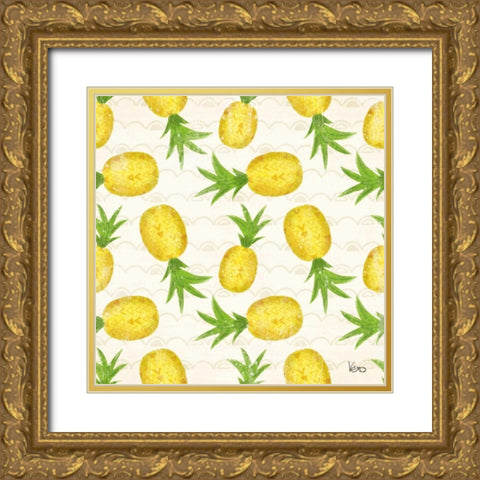 Good Vibes Pattern VIIA Gold Ornate Wood Framed Art Print with Double Matting by Charron, Veronique