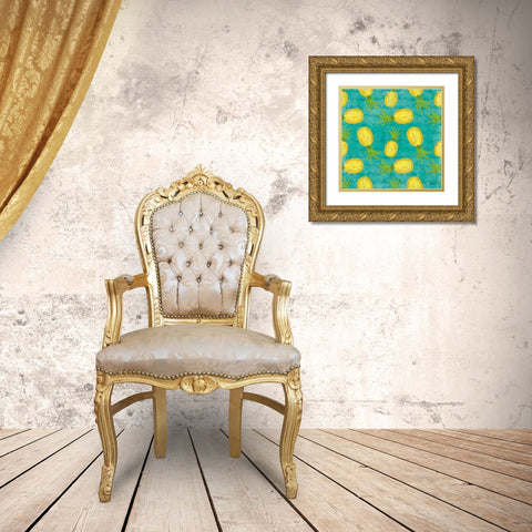 Good Vibes Pattern VIIB Gold Ornate Wood Framed Art Print with Double Matting by Charron, Veronique