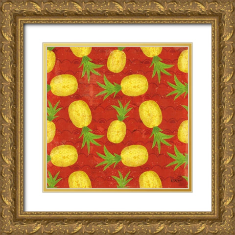 Good Vibes Pattern VIIC Gold Ornate Wood Framed Art Print with Double Matting by Charron, Veronique