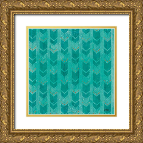 Good Vibes Pattern VIIIB Gold Ornate Wood Framed Art Print with Double Matting by Charron, Veronique