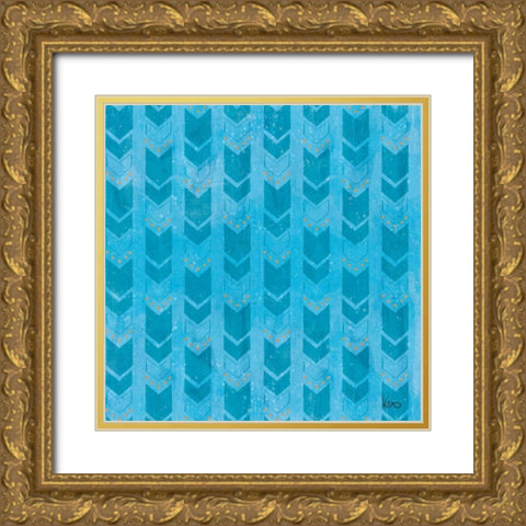 Good Vibes Pattern VIIIC Gold Ornate Wood Framed Art Print with Double Matting by Charron, Veronique
