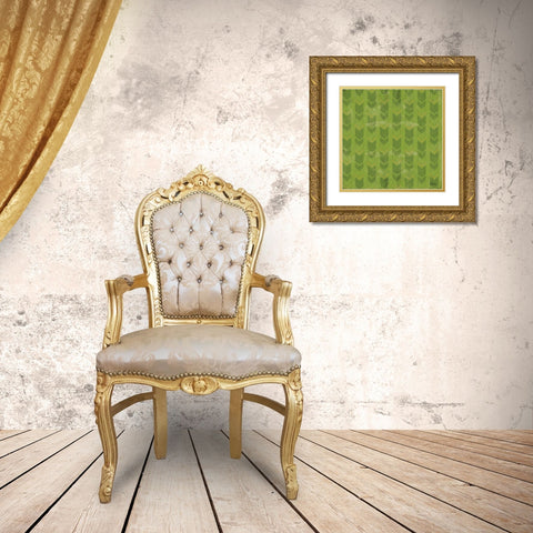 Good Vibes Pattern VIIID Gold Ornate Wood Framed Art Print with Double Matting by Charron, Veronique