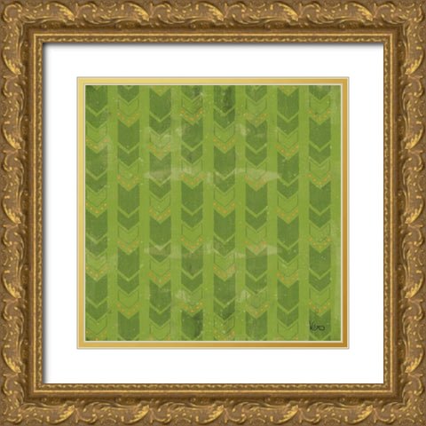 Good Vibes Pattern VIIID Gold Ornate Wood Framed Art Print with Double Matting by Charron, Veronique