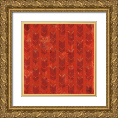 Good Vibes Pattern VIIIF Gold Ornate Wood Framed Art Print with Double Matting by Charron, Veronique