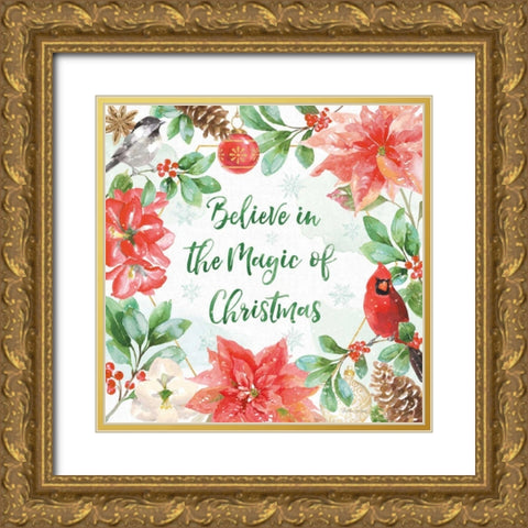Holiday Flora III Gold Ornate Wood Framed Art Print with Double Matting by Grove, Beth