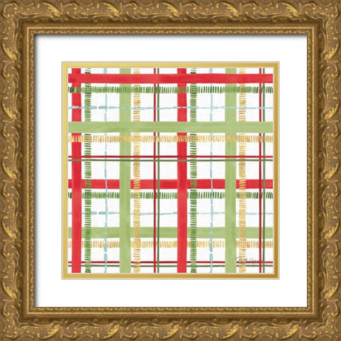 Holiday Flora Pattern II Gold Ornate Wood Framed Art Print with Double Matting by Grove, Beth
