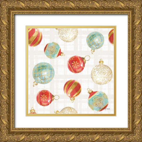 Holiday Flora Pattern VIA Gold Ornate Wood Framed Art Print with Double Matting by Grove, Beth
