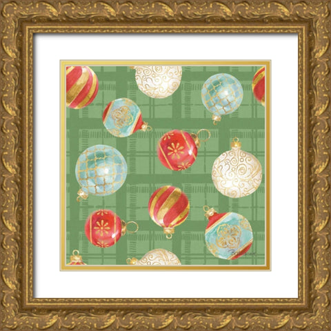 Holiday Flora Pattern VIB Gold Ornate Wood Framed Art Print with Double Matting by Grove, Beth