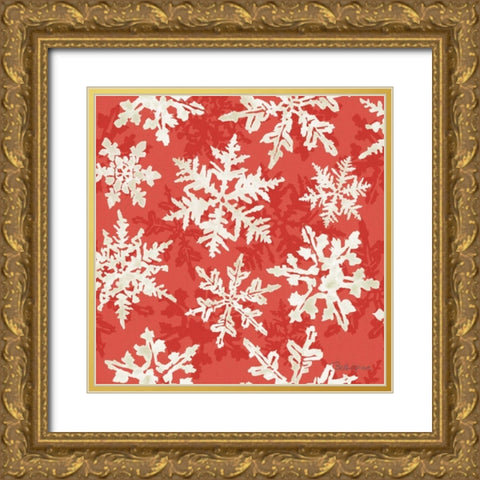 Holiday Flora Pattern VIIA Gold Ornate Wood Framed Art Print with Double Matting by Grove, Beth
