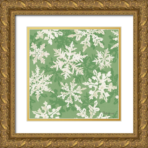 Holiday Flora Pattern VIIB Gold Ornate Wood Framed Art Print with Double Matting by Grove, Beth