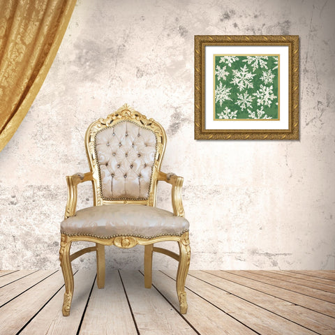 Holiday Flora Pattern VIIC Gold Ornate Wood Framed Art Print with Double Matting by Grove, Beth