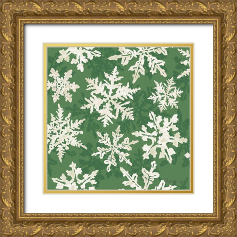 Holiday Flora Pattern VIIC Gold Ornate Wood Framed Art Print with Double Matting by Grove, Beth