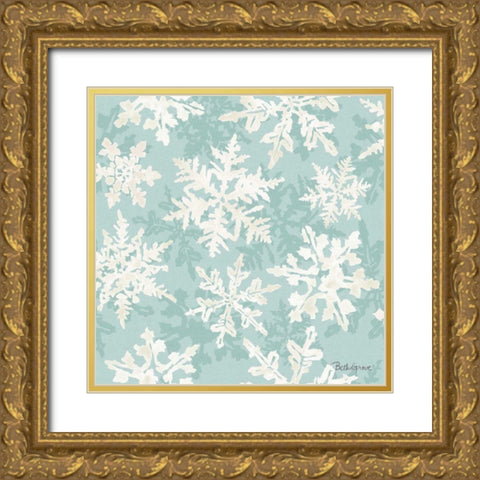 Holiday Flora Pattern VIID Gold Ornate Wood Framed Art Print with Double Matting by Grove, Beth