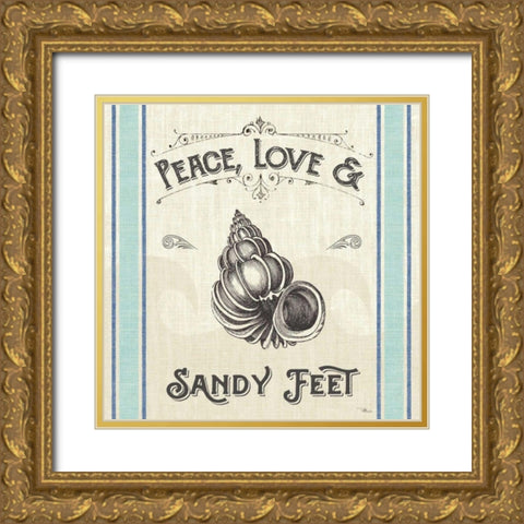 Coastal Farmhouse V Gold Ornate Wood Framed Art Print with Double Matting by Pela Studio