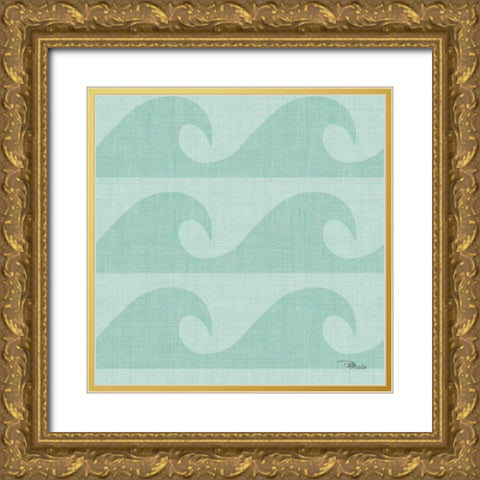 Coastal Farmhouse Pattern IIIE Gold Ornate Wood Framed Art Print with Double Matting by Pela Studio