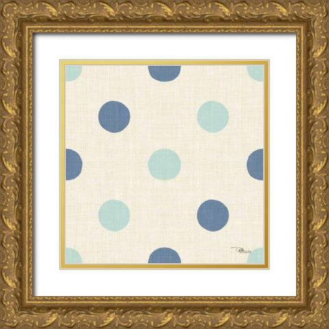 Coastal Farmhouse Pattern IVD Gold Ornate Wood Framed Art Print with Double Matting by Pela Studio