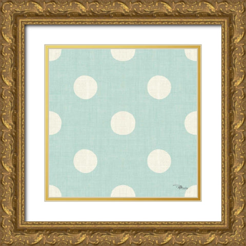Coastal Farmhouse Pattern IVE Gold Ornate Wood Framed Art Print with Double Matting by Pela Studio