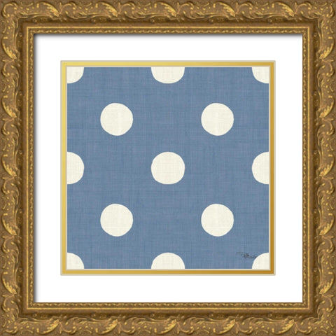 Coastal Farmhouse Pattern IVF Gold Ornate Wood Framed Art Print with Double Matting by Pela Studio