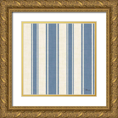 Coastal Farmhouse Pattern VB Gold Ornate Wood Framed Art Print with Double Matting by Pela Studio