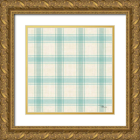 Coastal Farmhouse Pattern VIA Gold Ornate Wood Framed Art Print with Double Matting by Pela Studio