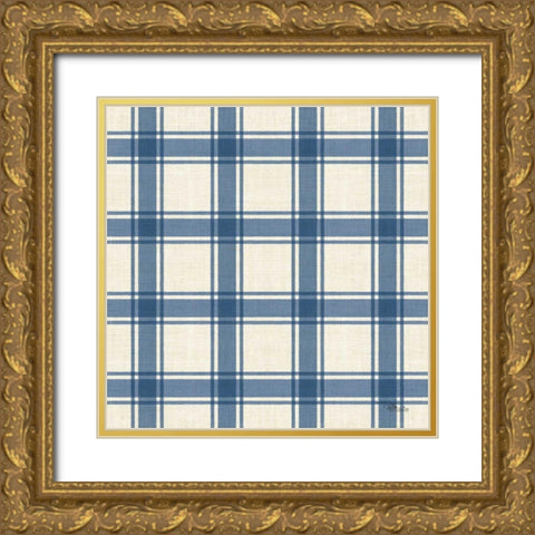 Coastal Farmhouse Pattern VIB Gold Ornate Wood Framed Art Print with Double Matting by Pela Studio