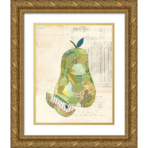 Pear Gold Ornate Wood Framed Art Print with Double Matting by Prahl, Courtney