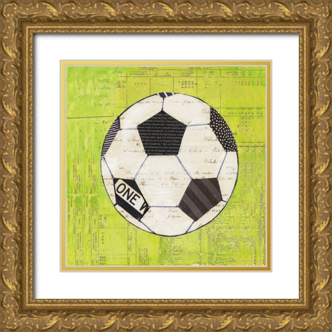 Play Ball III Bright Gold Ornate Wood Framed Art Print with Double Matting by Prahl, Courtney