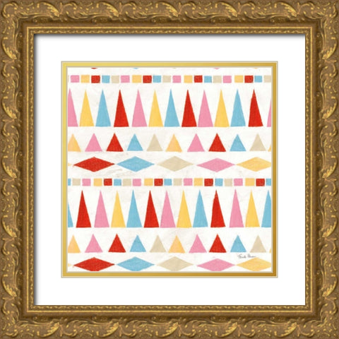 Homage to Frida Pattern IIIA Gold Ornate Wood Framed Art Print with Double Matting by Zaman, Farida