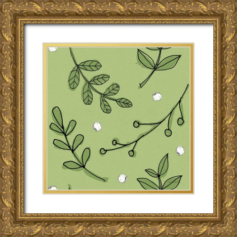Veggie Market Pattern IIIC Gold Ornate Wood Framed Art Print with Double Matting by Tavoletti, Anne