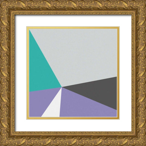 Color Block I Bright Gold Ornate Wood Framed Art Print with Double Matting by Wild Apple Portfolio