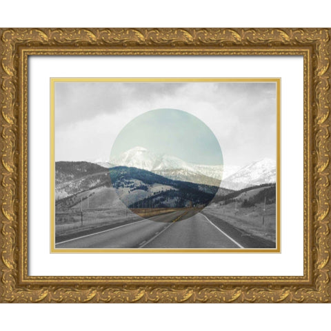 Bold Adventures I v2 No Words Gold Ornate Wood Framed Art Print with Double Matting by Marshall, Laura