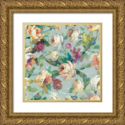 Summer Garden Pattern I Gold Ornate Wood Framed Art Print with Double Matting by Nai, Danhui