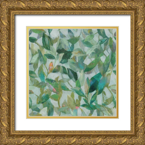 Summer Garden Pattern II Gold Ornate Wood Framed Art Print with Double Matting by Nai, Danhui