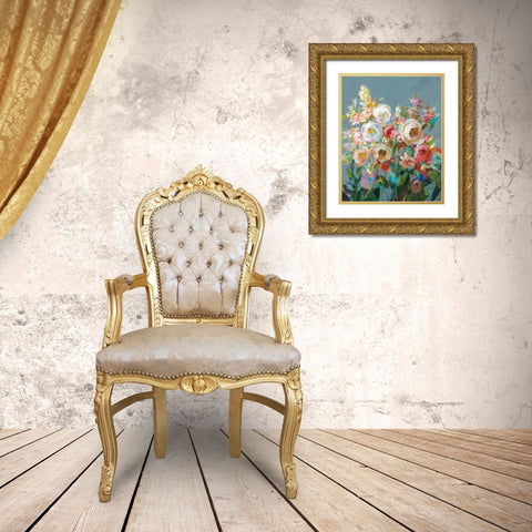 Joy of the Garden I Gold Ornate Wood Framed Art Print with Double Matting by Nai, Danhui