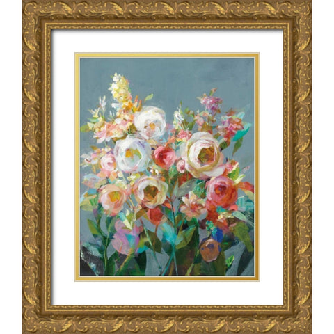 Joy of the Garden I Gold Ornate Wood Framed Art Print with Double Matting by Nai, Danhui