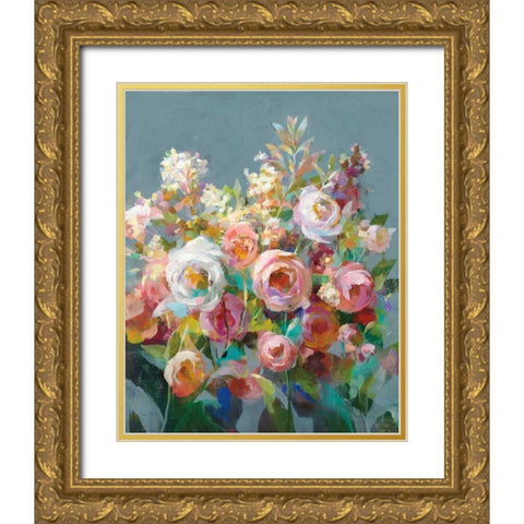 Joy of the Garden II Gold Ornate Wood Framed Art Print with Double Matting by Nai, Danhui