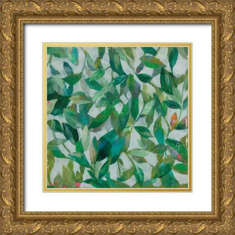Summer Garden Greenery I Gold Ornate Wood Framed Art Print with Double Matting by Nai, Danhui