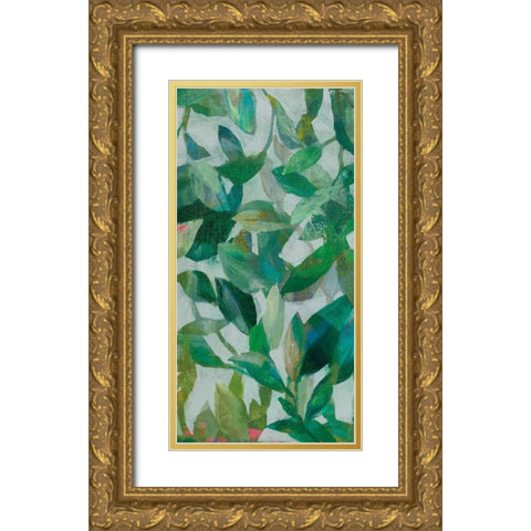 Summer Garden Greenery II Gold Ornate Wood Framed Art Print with Double Matting by Nai, Danhui