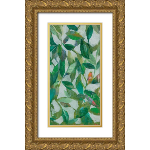 Summer Garden Greenery III Gold Ornate Wood Framed Art Print with Double Matting by Nai, Danhui