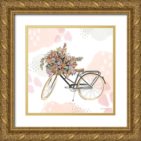 Sweet Paris II Bike Gold Ornate Wood Framed Art Print with Double Matting by Marshall, Laura